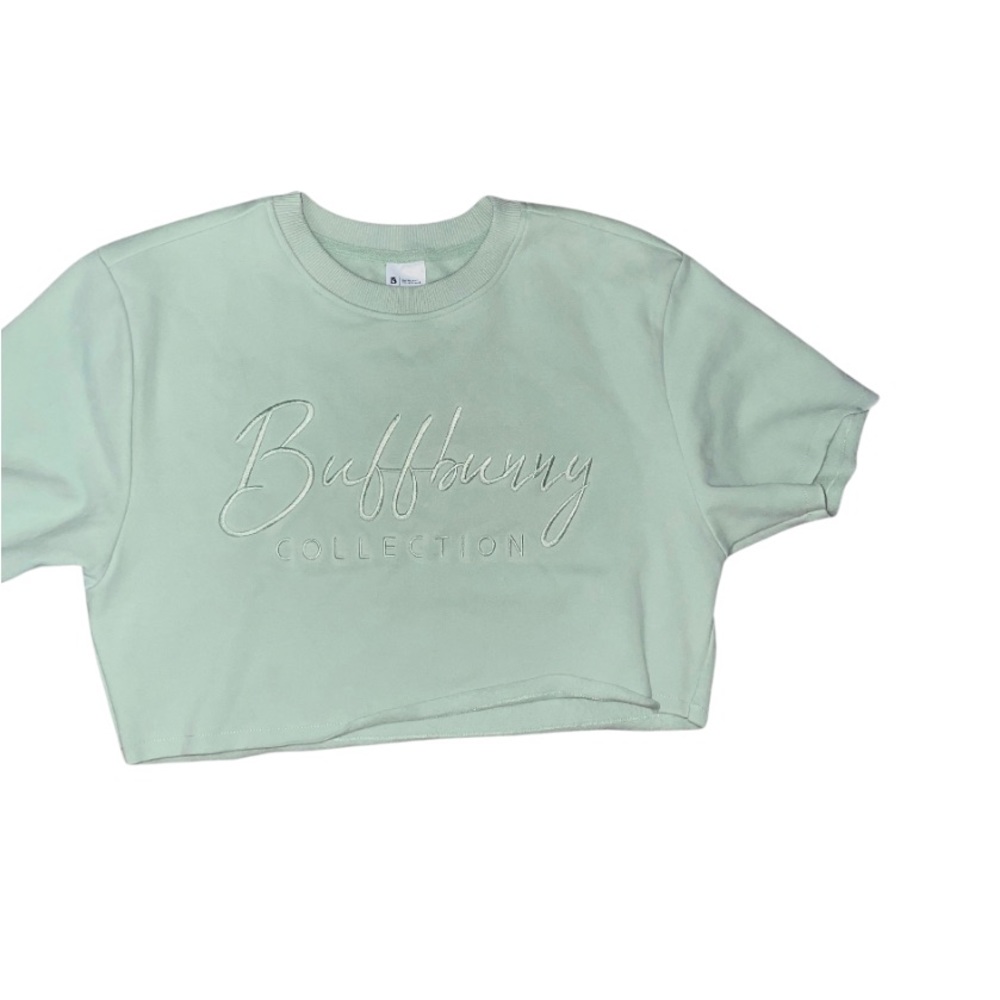 Buffbunny Collection Cropped Mint Green Sweater Shirt Size Medium